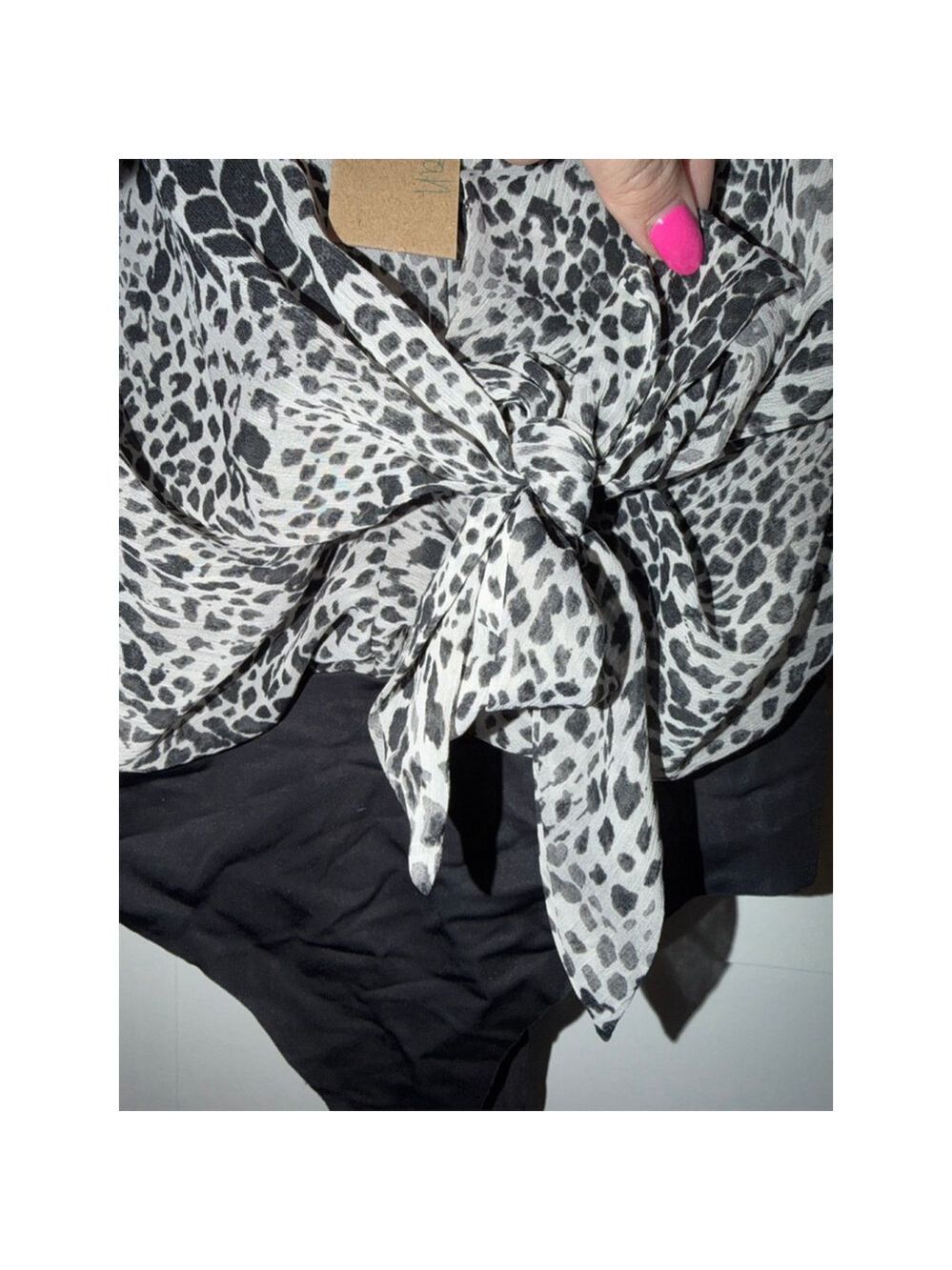 Do+Be Black & White Cheetah Print Bodysuit - Spandex Waist - Size Medium - NWT - Picture 8 of 8